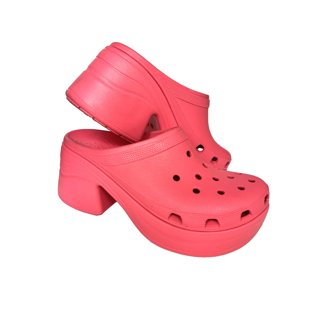 CROCS SIREN CLOG Unisex Size M 13 / W 15 Hyper Pink Chunky Platform Heel Slip On